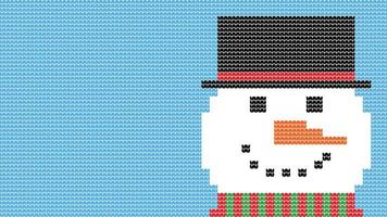 fronteira de boneco de neve de padrão sem emenda de tricô em fundo azul, fronteira de padrão étnico de lâmpada de tricô feliz natal e feliz inverno cartaz de vetor de dias