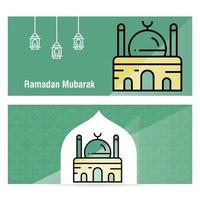banner de conceito ramadan kareem com padrões islâmicos vetor