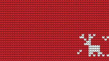 fronteira de padrão sem costura de veado de tricô em fundo vermelho, fronteira de padrão étnico de tricô feliz natal e feliz inverno dias vetor poste