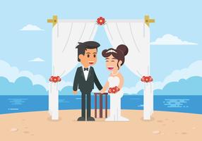 Ilustração da Cerimônia de Casamento de Praia vetor