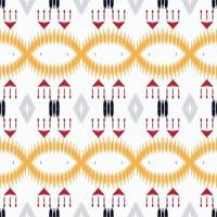 padrão sem emenda de cor tribal de tecido ikat. étnico geométrico batik ikkat design têxtil de vetor digital para estampas tecido saree mughal pincel símbolo faixas textura kurti kurtis kurtas