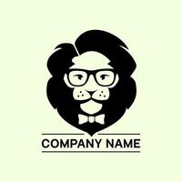 logotipo do leão nerd vetor