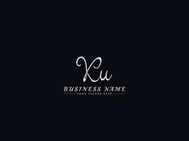 modelo de logotipo de assinatura de letras iniciais ku k vetor