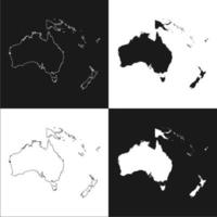 conjunto de mapas da austrália e oceania. vetor