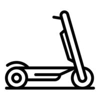ícone de scooter elétrico de capacete, estilo de estrutura de tópicos vetor