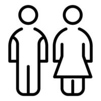 ícone de casal de casamento, estilo de estrutura de tópicos vetor