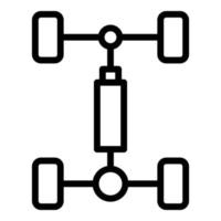 ícone de eixos de carro, estilo de estrutura de tópicos vetor