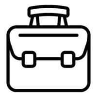 ícone de bolsa de laptop de escritório, estilo de estrutura de tópicos vetor
