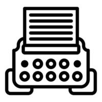 ícone de máquina de escrever, estilo de estrutura de tópicos vetor