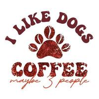 camiseta tipográfica com tema de café retrô para cães vetor