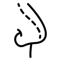 ícone de correção de nariz, estilo de contorno vetor
