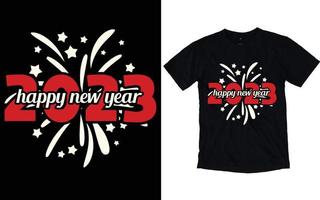 feliz ano novo camisetas de tipografia vetor
