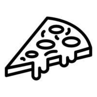 ícone de fatia de pizza, estilo de estrutura de tópicos vetor