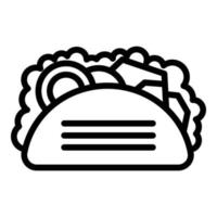 ícone de comida de taco, estilo de estrutura de tópicos vetor