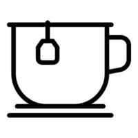 ícone de caneca de chá de aço, estilo de estrutura de tópicos vetor