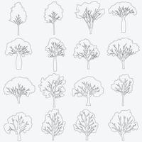 árvore de simplicidade desenho plano à mão livre. vetor