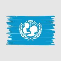 vetor de escova de bandeira da unicef