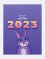 design de arte moderna do ano novo chinês 2023 para capas de marca, cartões, cartazes, banners. símbolo do coelho do zodíaco chinês vetor