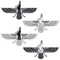 silhueta do símbolo do zoroastrismo vetor