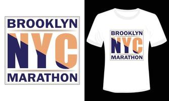 ilustração em vetor de design de camiseta da maratona de brooklyn nyc