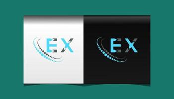 design criativo do logotipo da carta ex. Ex design exclusivo. vetor