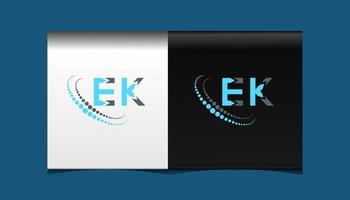 design criativo do logotipo da letra ek. ek design exclusivo. vetor