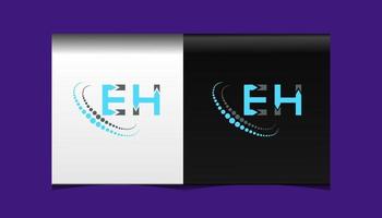 design criativo do logotipo da carta eh. eh design único. vetor