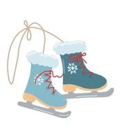 ilustração de patins azuis. patins de inverno vetor