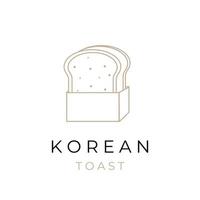 logotipo de arte de linha elegante torrada coreana vetor