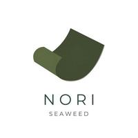 logotipo de ilustração de folha de nori de algas marinhas vetor