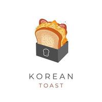 logotipo de ilustração de comida de rua de torrada coreana vetor