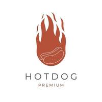 logotipo de ilustração de cachorro-quente de fogo vetor