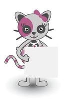 ilustração de banner bonito de mulher gato vetor