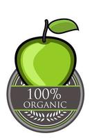 rótulo orgânico maçã verde vetor