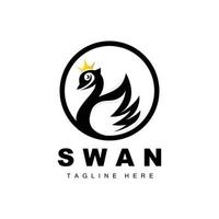 design de logotipo de cisne, ilustração de animal de pato, vetor de modelo de marca da empresa