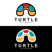design de logotipo de tartaruga marinha protegido ilustração de ícone de animal marinho anfíbio, identidade corporativa de marca vetorial vetor