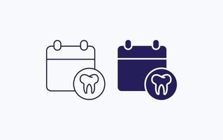 consulta odontológica, dia do dente, ícone vetorial de calendário vetor