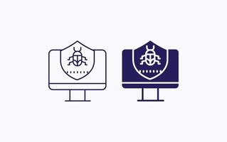 escudo de vírus de computador, ilustração vetorial de proteção na web vetor