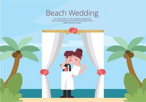 Ilustração do casamento de praia vetor