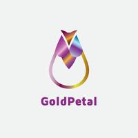logotipo de joias de metal ouro rosa vetor