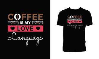 design de camiseta de café na moda. vetor