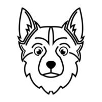 arte de linha preto e branco da cabeça de cachorro. bom uso para símbolo, mascote, ícone, avatar, tatuagem, design de camiseta, logotipo ou qualquer design vetor