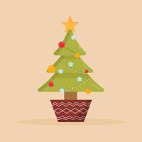 ilustração decorativa do vetor da árvore de feliz natal