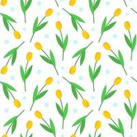 padrão sem emenda floral. ilustração em vetor de tulipas amarelas. design de papel têxtil e de embalagem.