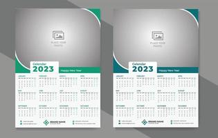 modelo de design de calendário de parede de uma página 2023 vetor