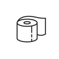 ícone da linha de rolo de papel higiênico. ilustração vetorial vetor