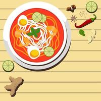 design de vetor de ilustração de estilo plano laksa