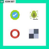 4 pacote de ícones planos de interface de usuário de sinais e símbolos modernos de elementos de design de vetores editáveis de interface de usuário de planta de carrapato essencial logístico