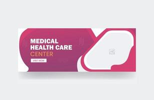 capa de fb de banner de médico ou modelo de hospital de design de post de mídia social de saúde vetor