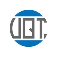 design de logotipo de carta vqt em fundo branco. conceito de logotipo de círculo de iniciais criativas vqt. design de letras vqt. vetor